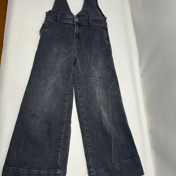 Free people deep V denim jump suit size 4 - Picture 3 of 9